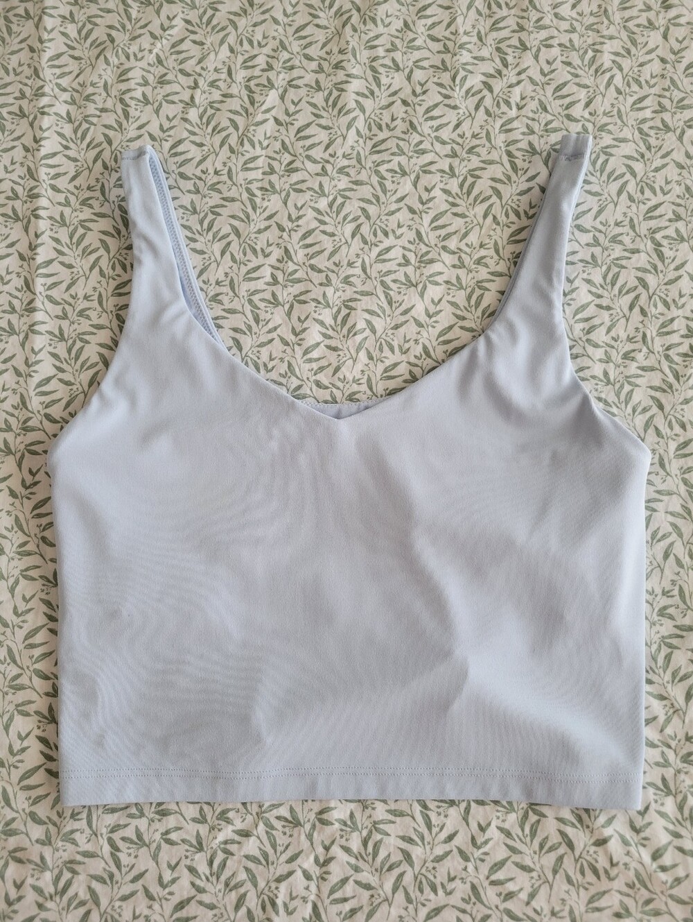 aerie real me offline low key light blue active workout tank top/bra medium
